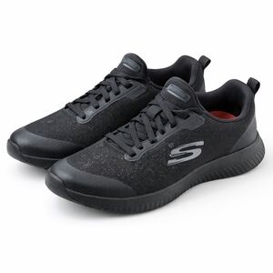 Skechers WomensBlack Squad SR Slip Resistant Food Service Work Shoes 6.5